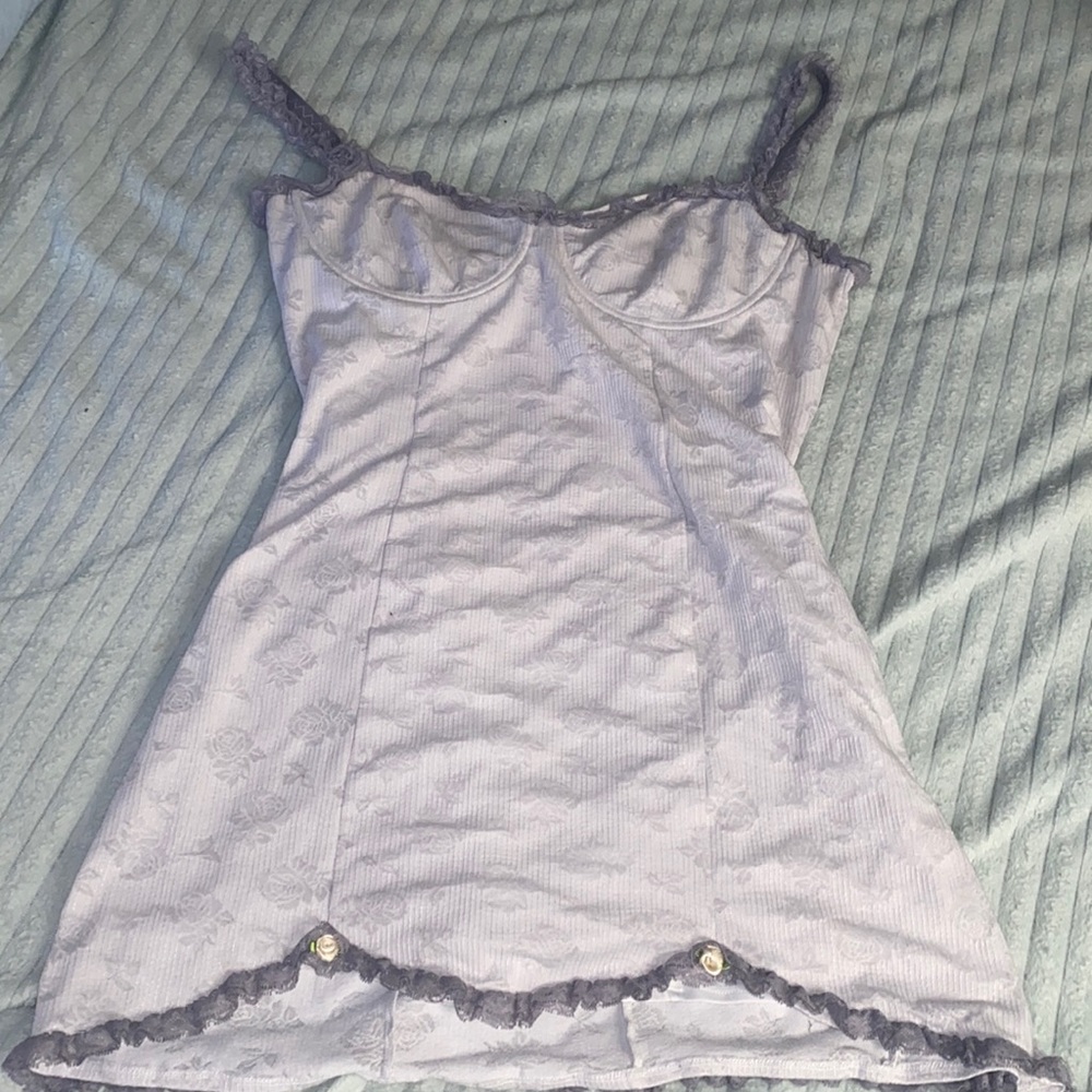 White grunge boustier dress
